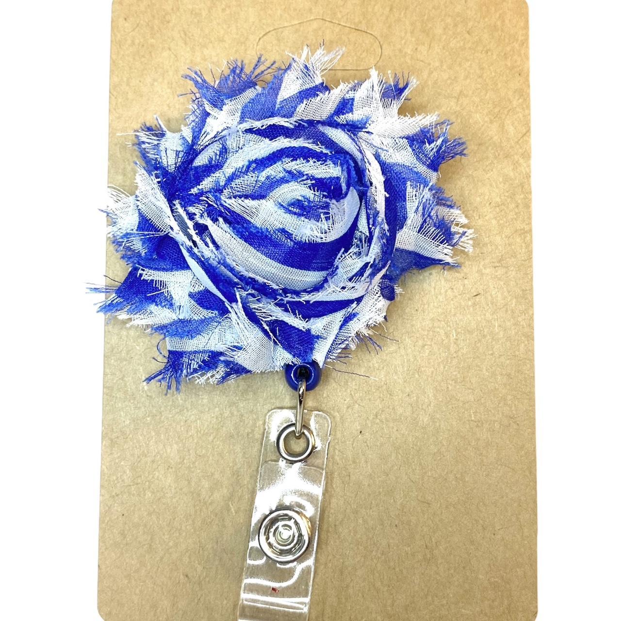 FLOWER Fabric Badge Reel, Flower Badge Reel, Retractable Badge