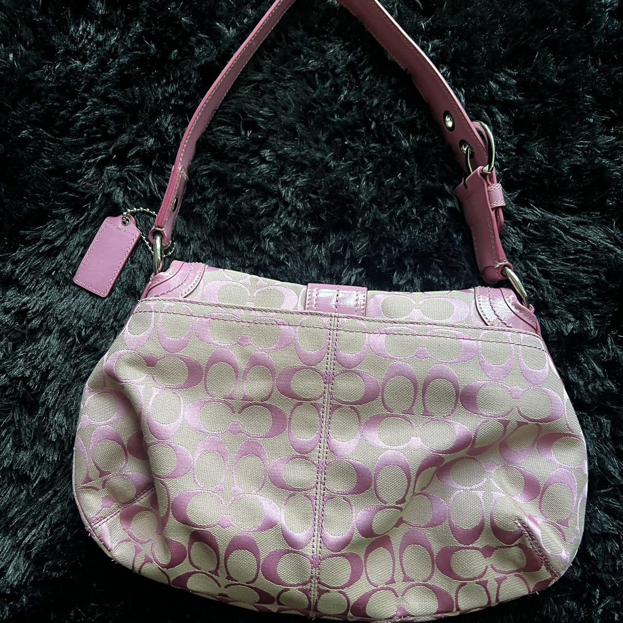 Pink vintage Coach bag. It does have a white mark on... - Depop