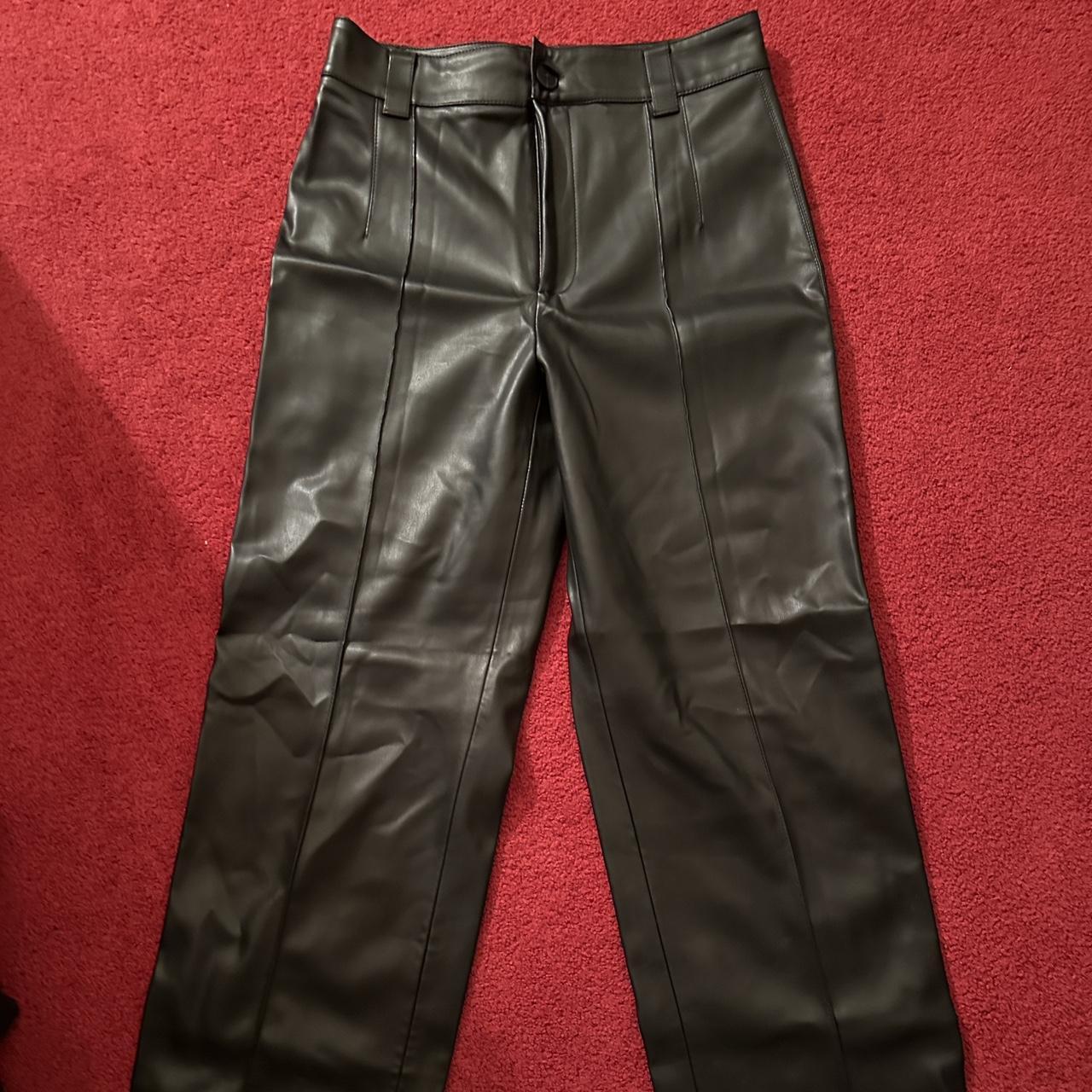 ZARA leather pants. Worn three times and has no... - Depop