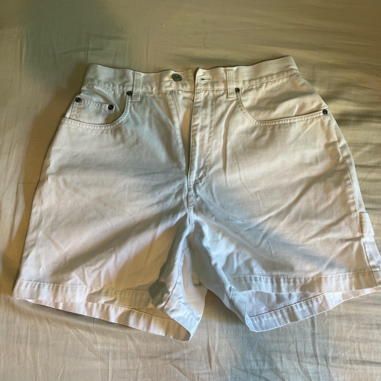 High Waisted White Shorts. These made my waist look... - Depop