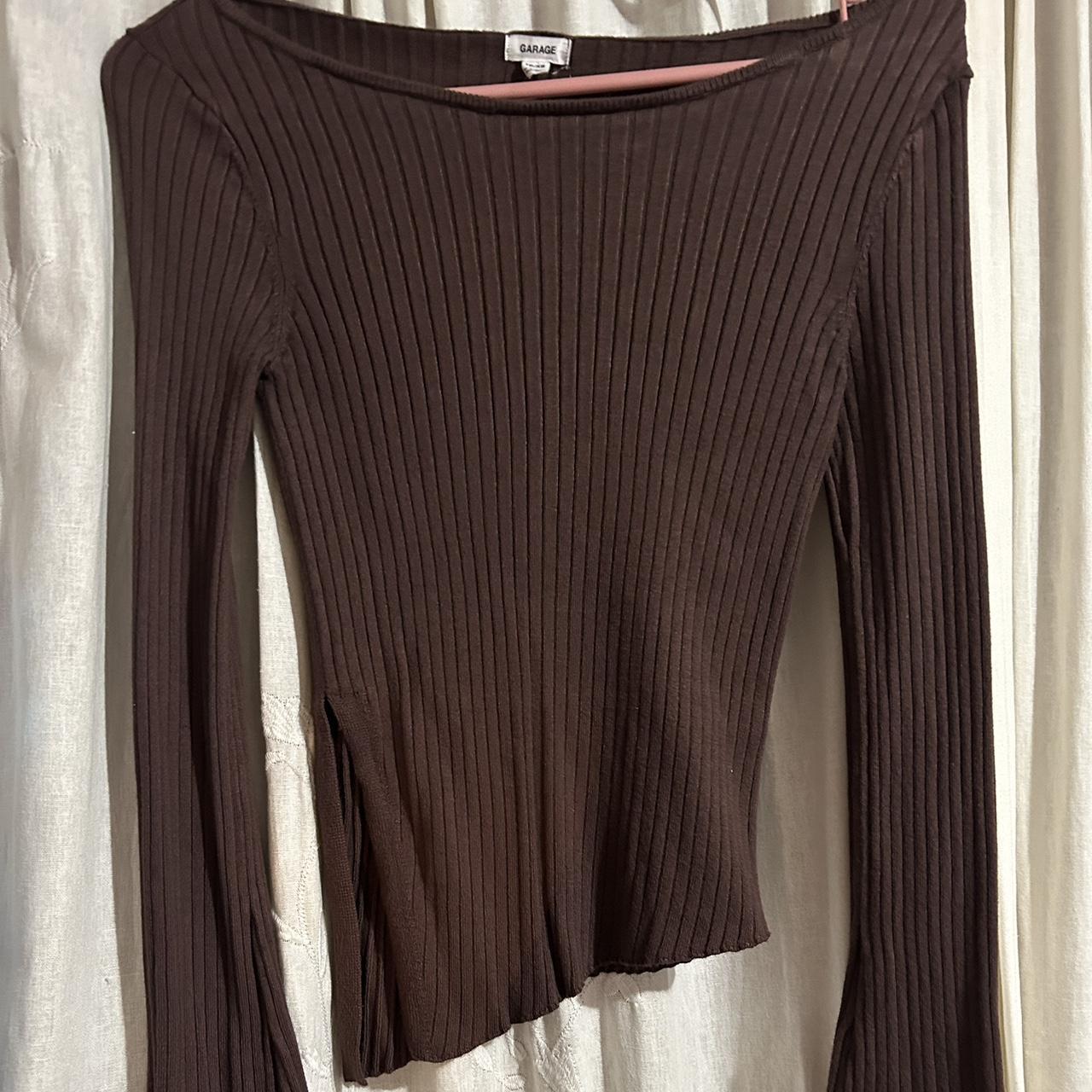 Asymmetrical brown from Garage, ribbed long