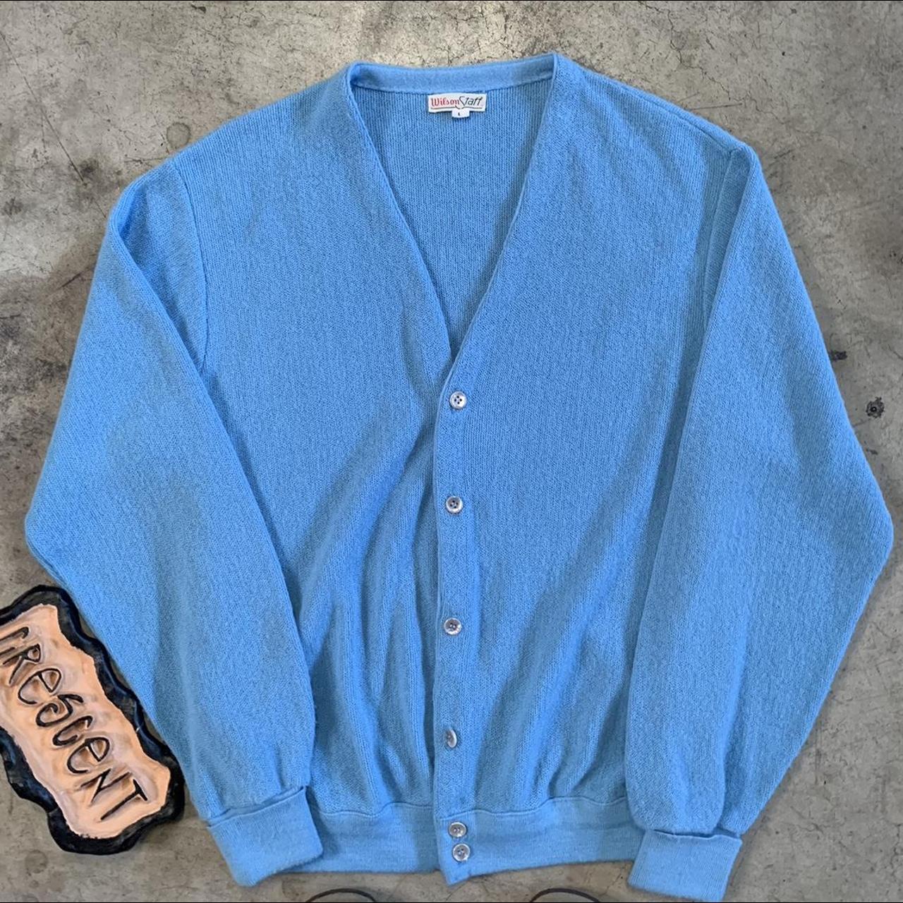 BEAUTIFUL BABY BLUE CARDIGAN SIZE LARGE VINTAGE... Depop