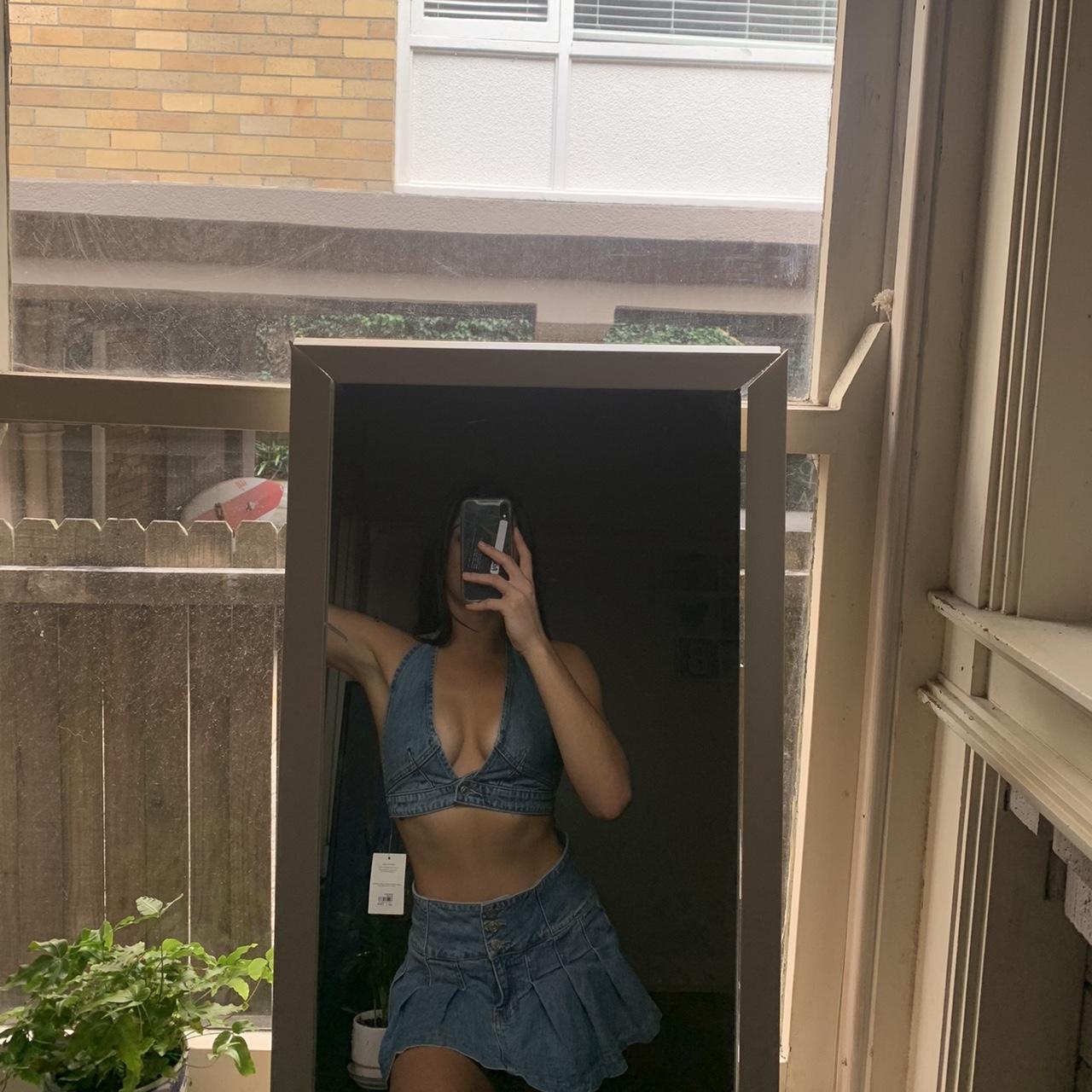 Glassons denim skirt set perfect for a festival Top... Depop