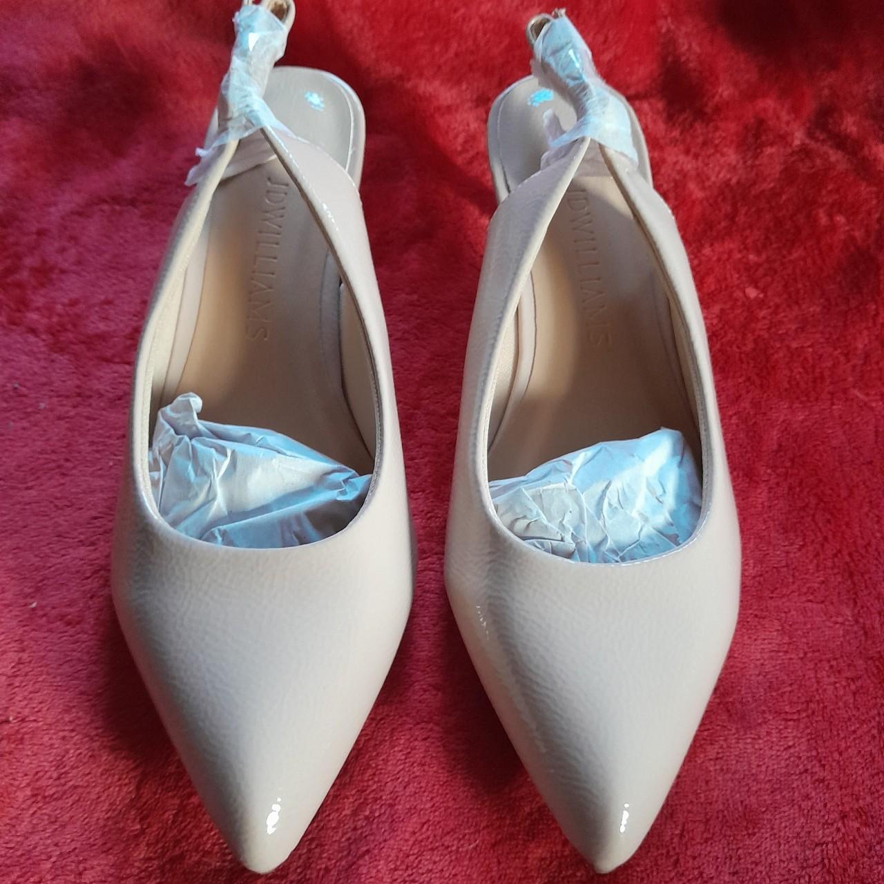 LADIES SLINGBACK SHOES By JDW in Cream faux... Depop