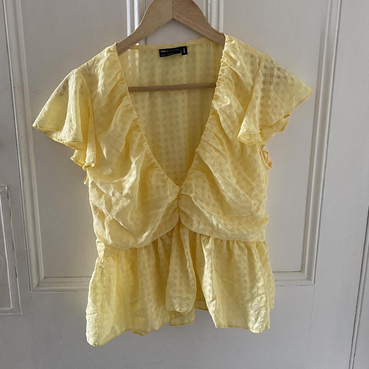 ASOS Women's Yellow Blouse | Depop