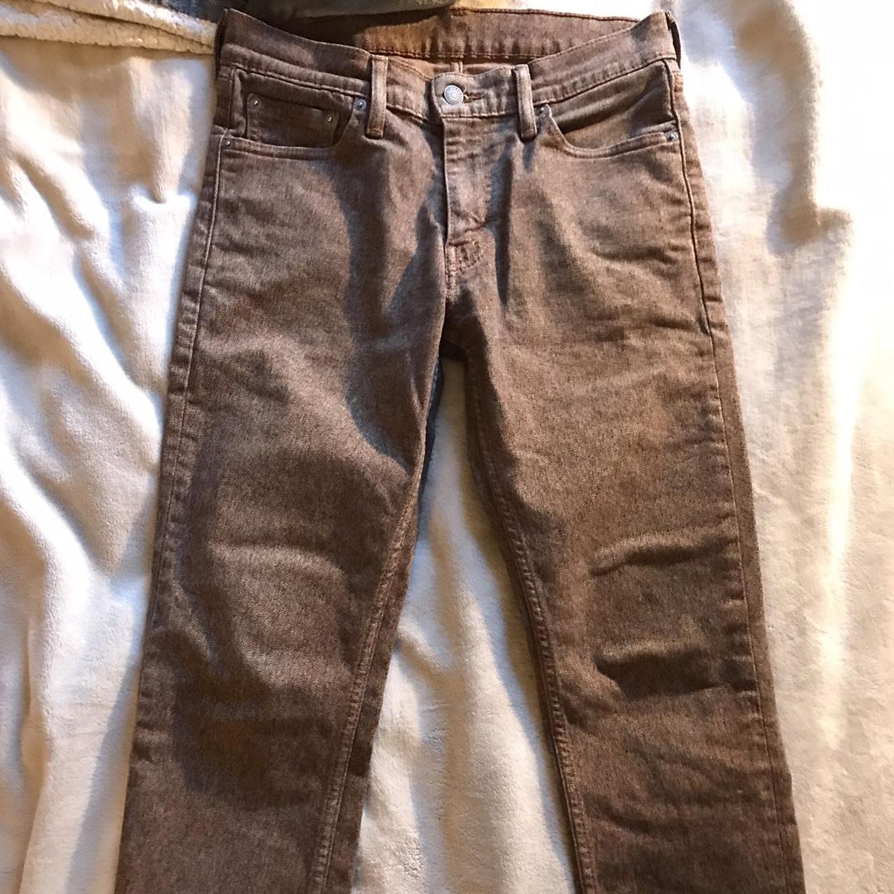 Levi’s Brown Patterned Jeans Barely worn and snug fit - Depop