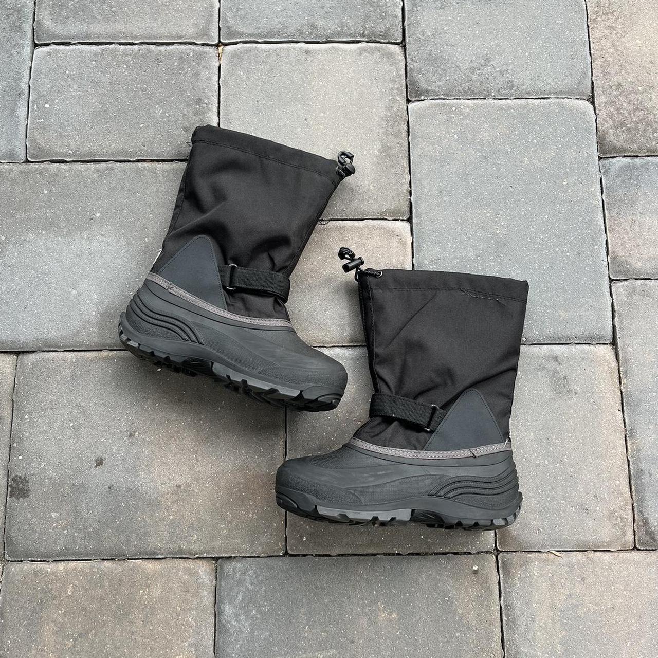balenciaga type black snow boots size 6 waterproof... - Depop
