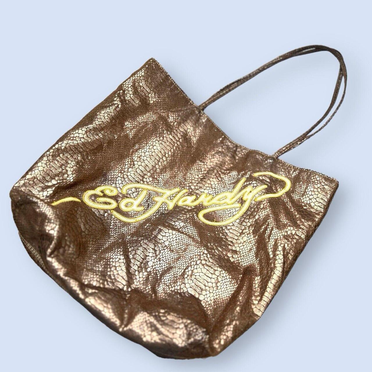 Ed Hardy Metallic deals Gold Tote