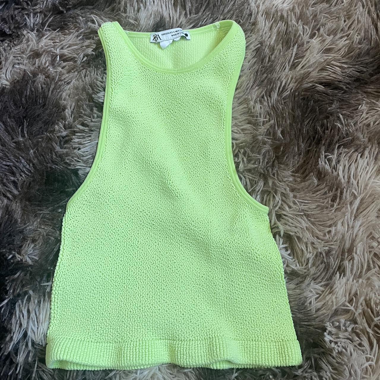 Zara Women's Green Vest Depop