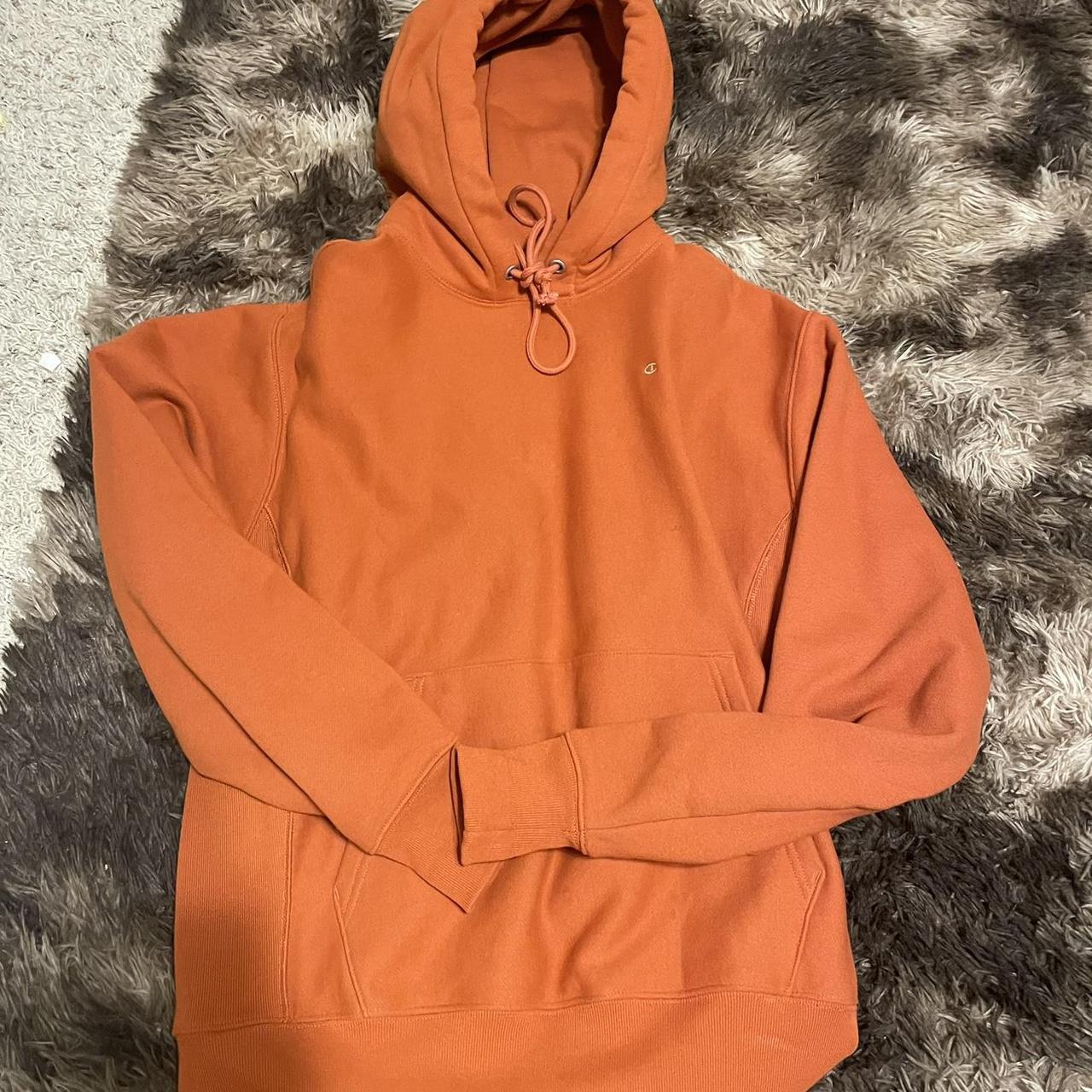 Champion Women's Orange Hoodie | Depop