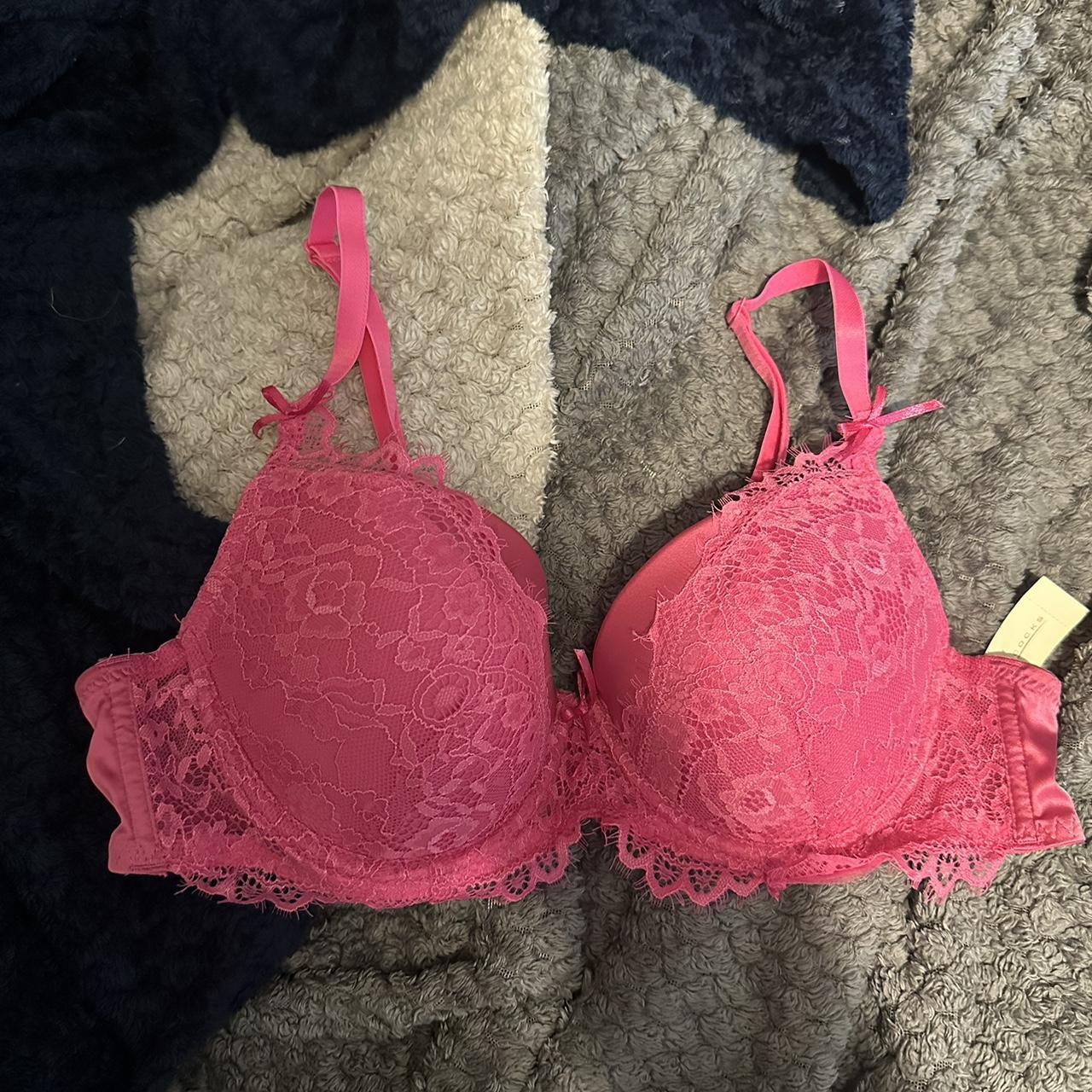 Peacocks pink padded bra with lace detailing. Size... - Depop