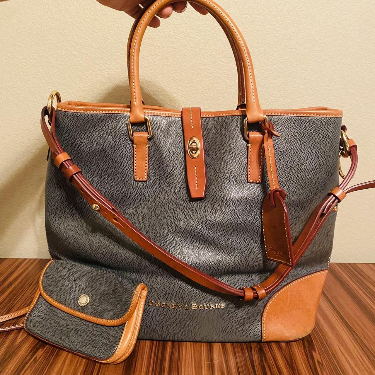 Dooney Bourke Shelby Shopper Tote Bag Gray Tan