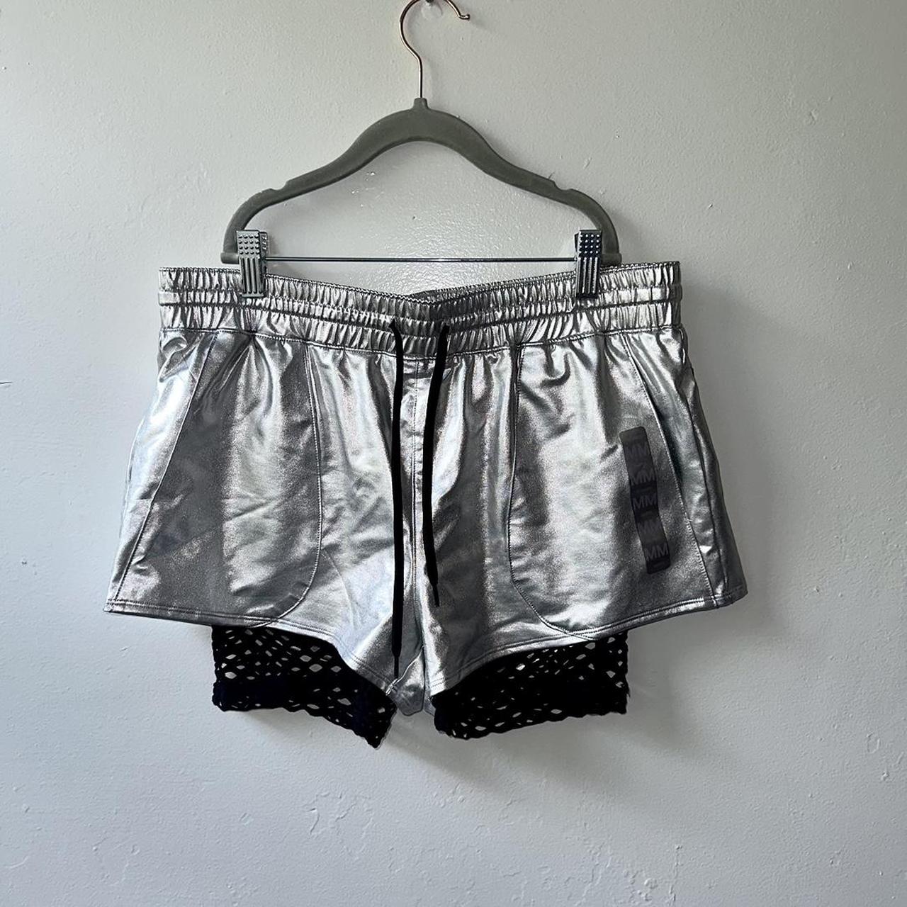 Metallic shorts Rave style shorts NWT Size Medium. Depop