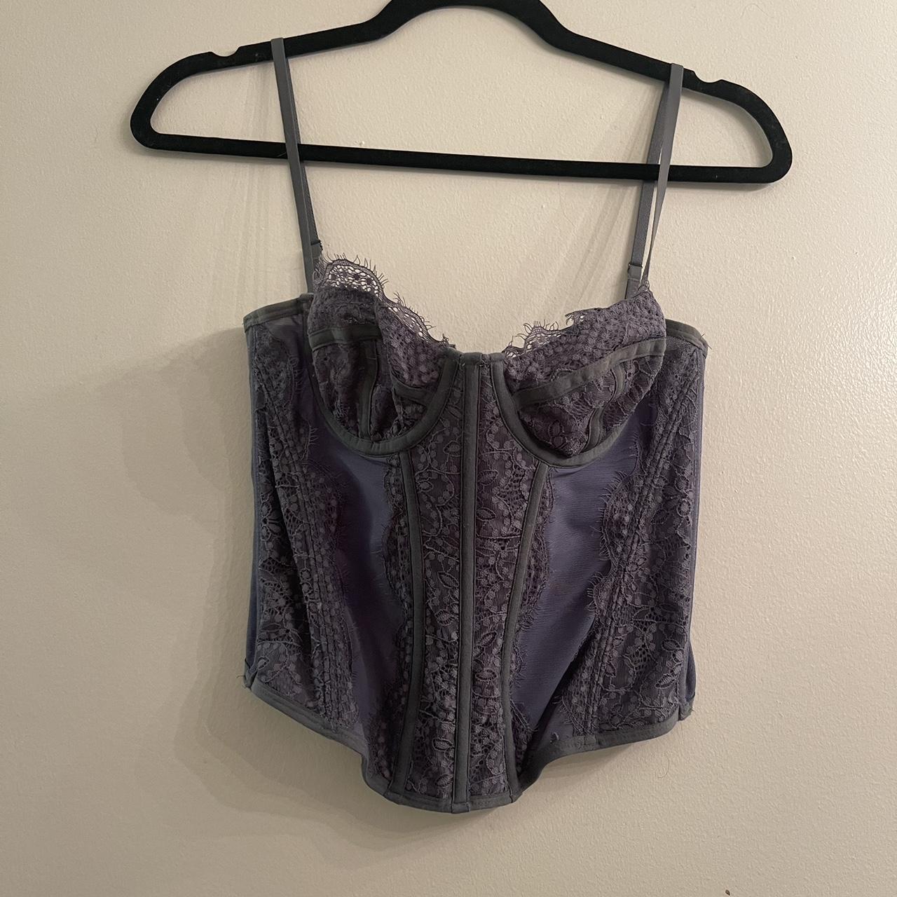 Blue urban outfitters corset top size m like new,... - Depop