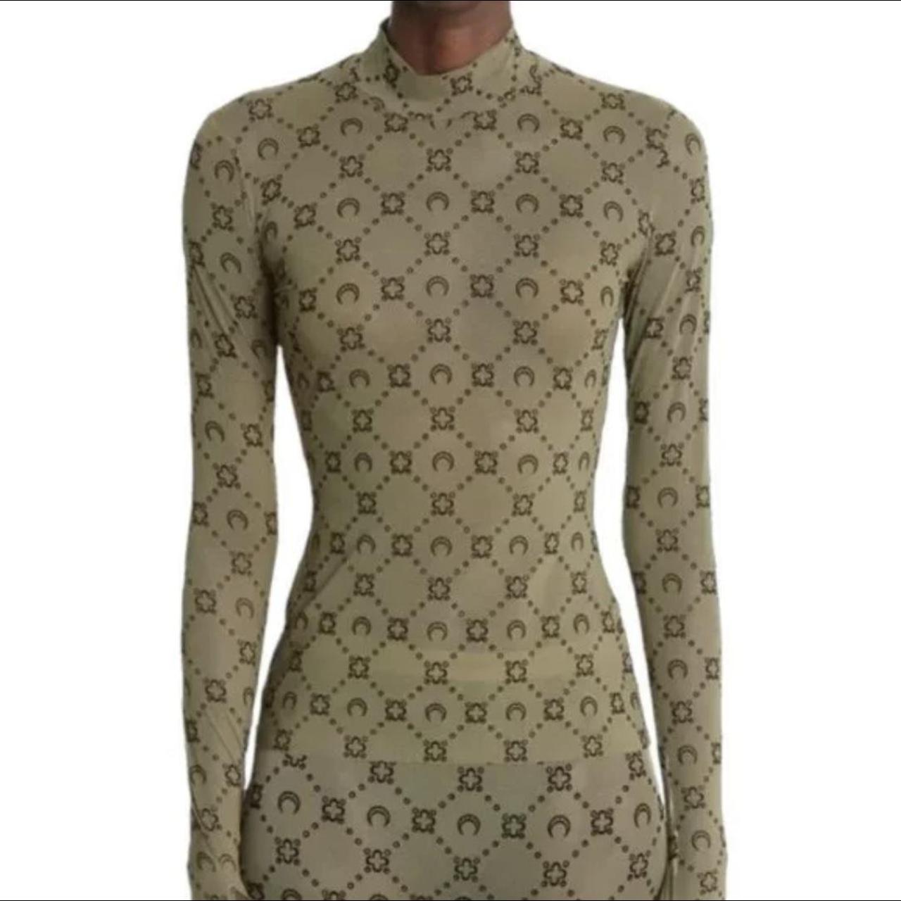 Marine Serre Women's Green and Black Top | Depop