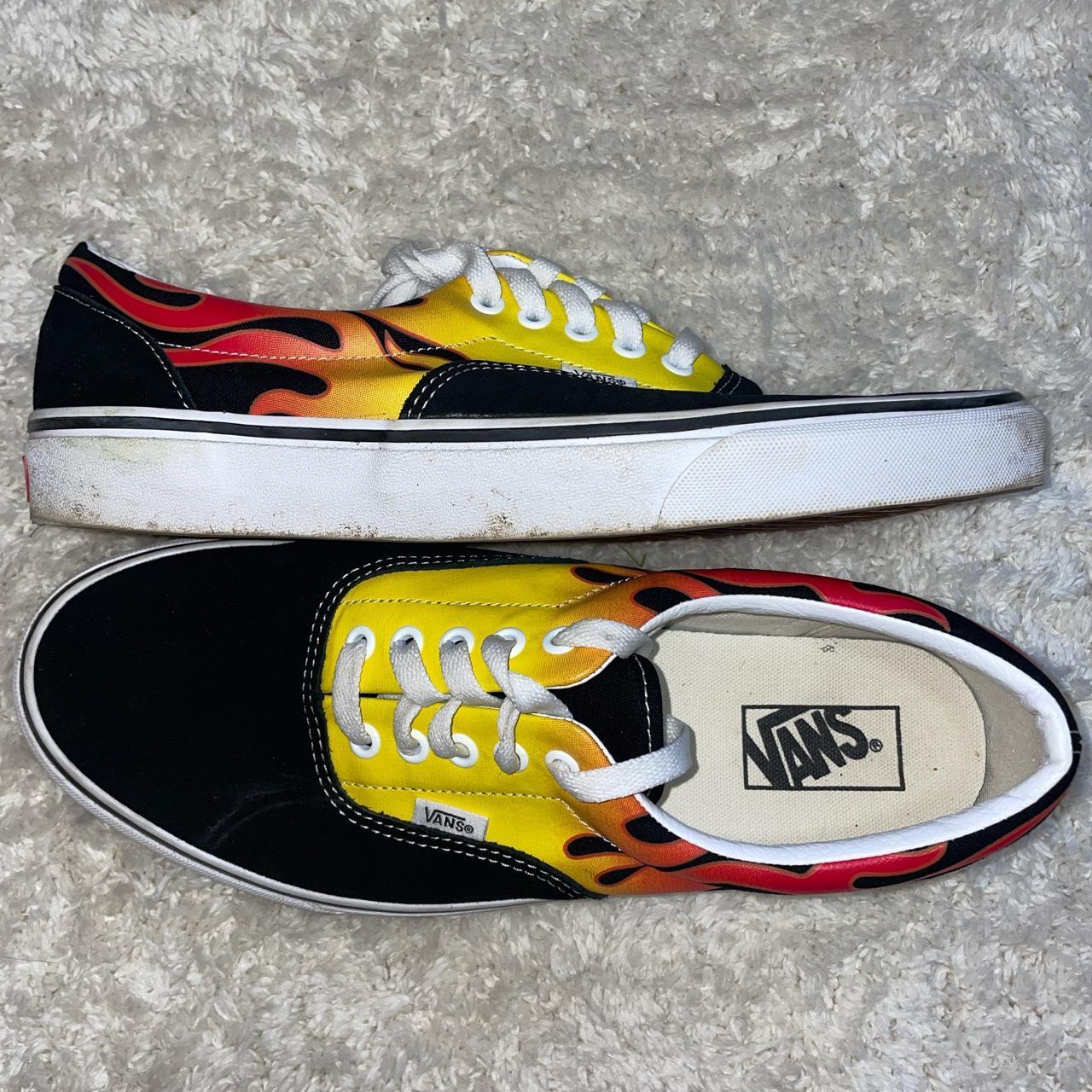 Vans low Flame trainers size 9.5 - Depop