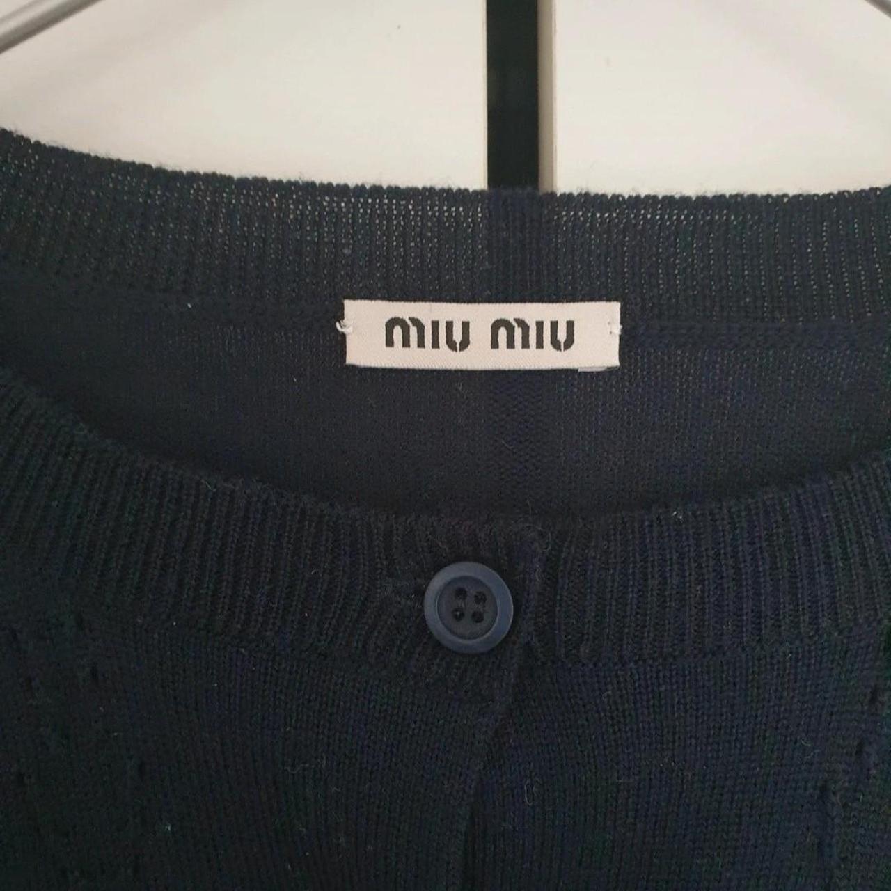 Miu miu navy blue cardigan with motif. Lovely... - Depop