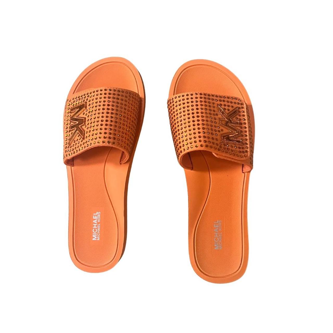 Michael kors slides orange on sale