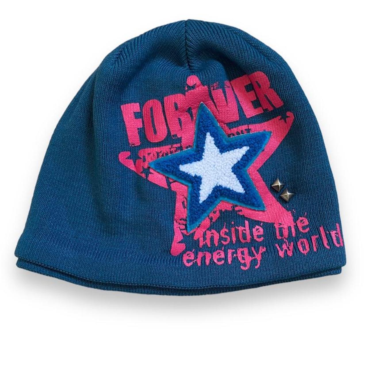 Women's Blue and Pink Hat Depop