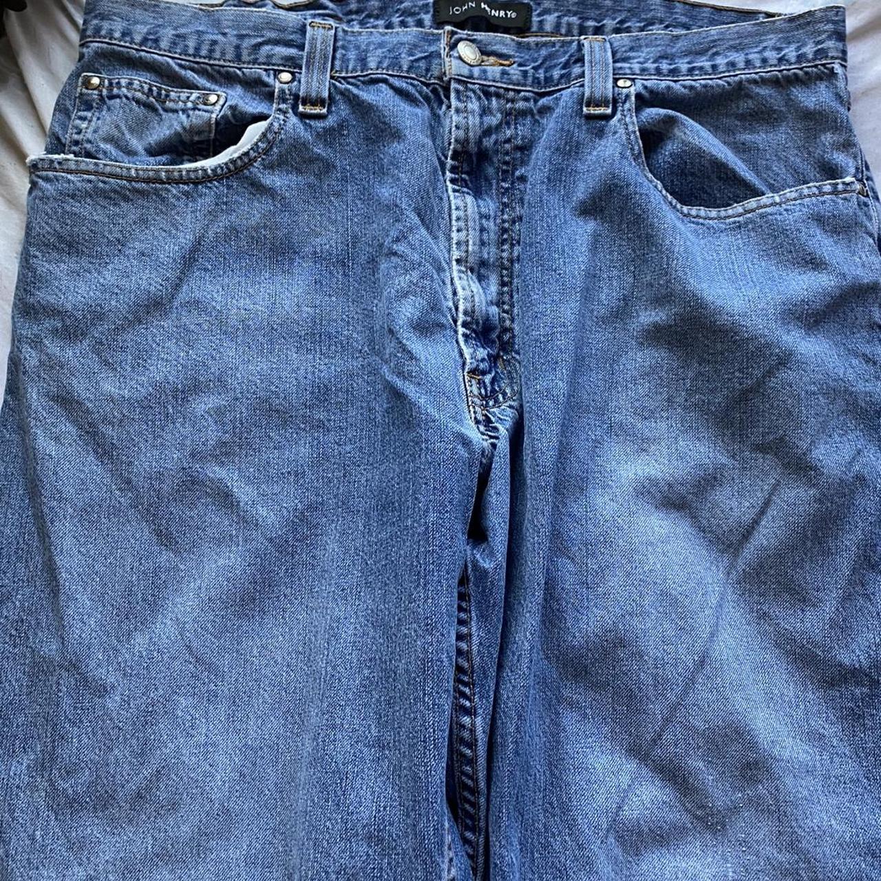 Baggy grunge early 2000s Jeans Size:38x32 Skater... - Depop