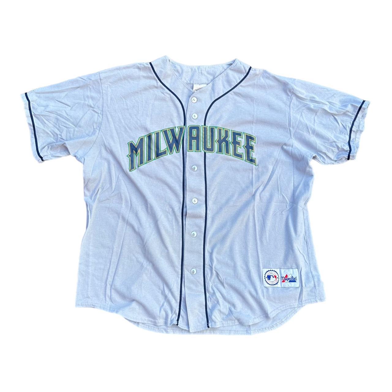 Vintage Milwaukee Brewers baseball jersey. 90s... - Depop