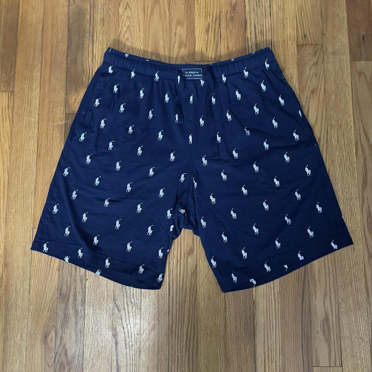 Polo Ralph Lauren Men's White and Navy Shorts | Depop