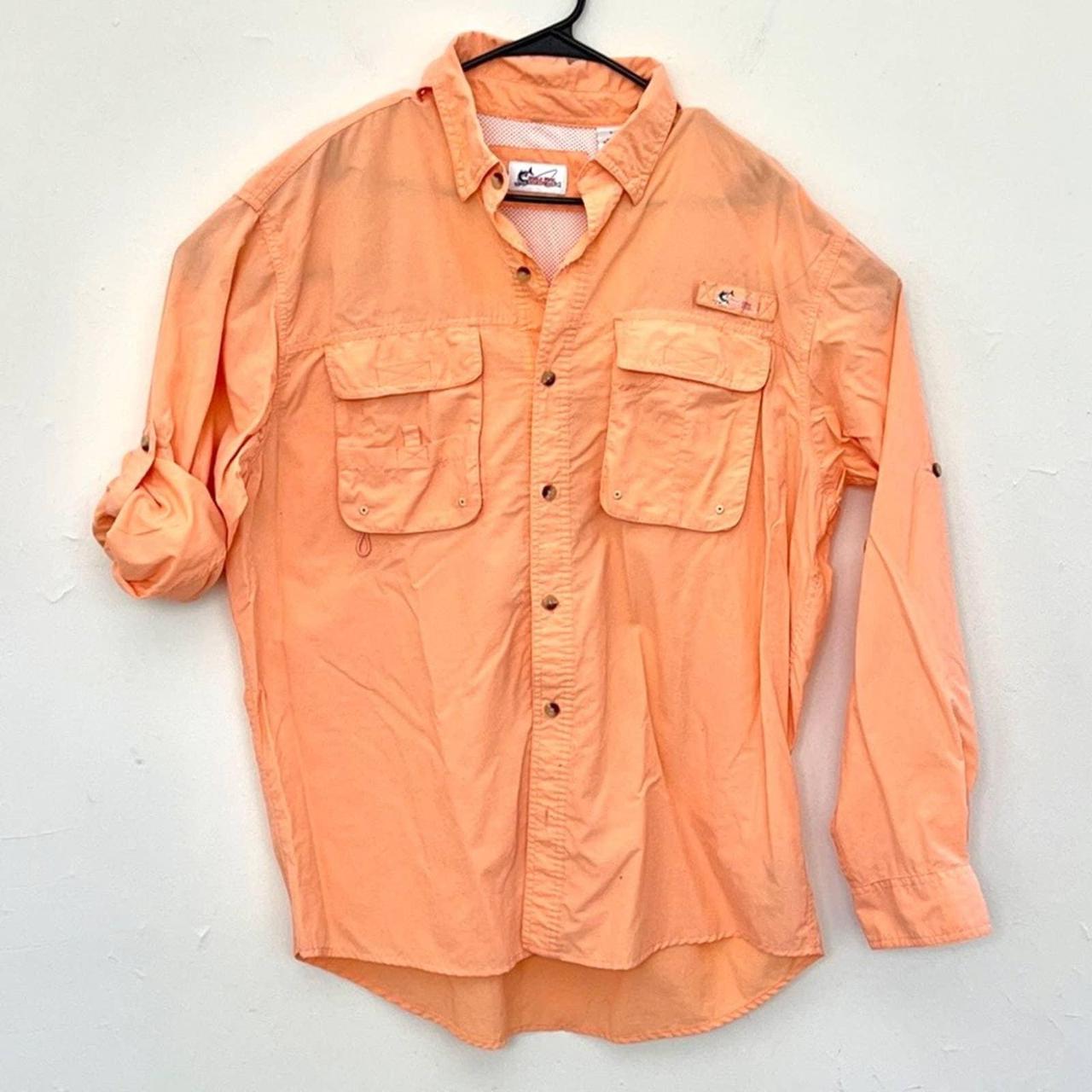 0151/btp WORLD WIDE SPORTSMAN orange fishing shirt - Depop