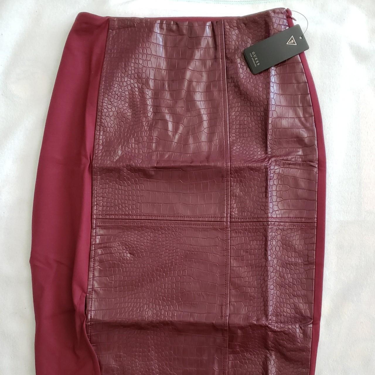 Guess red shop leather skirt