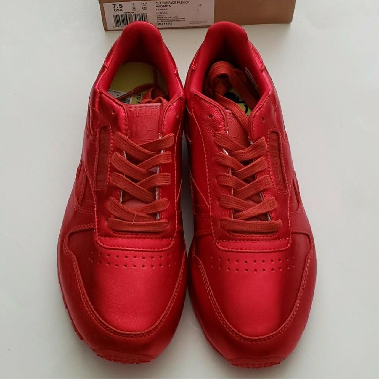 Reebok Womans Metallic Red Sneakers Brand New with... - Depop