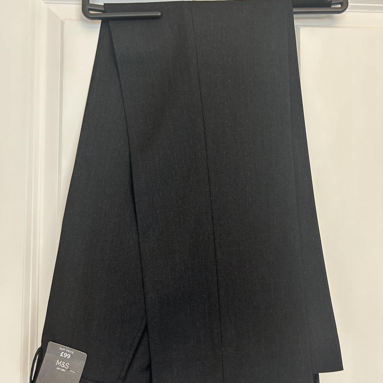 M&S 'Skinny Fit' Charcoal grey suit trousers Depop