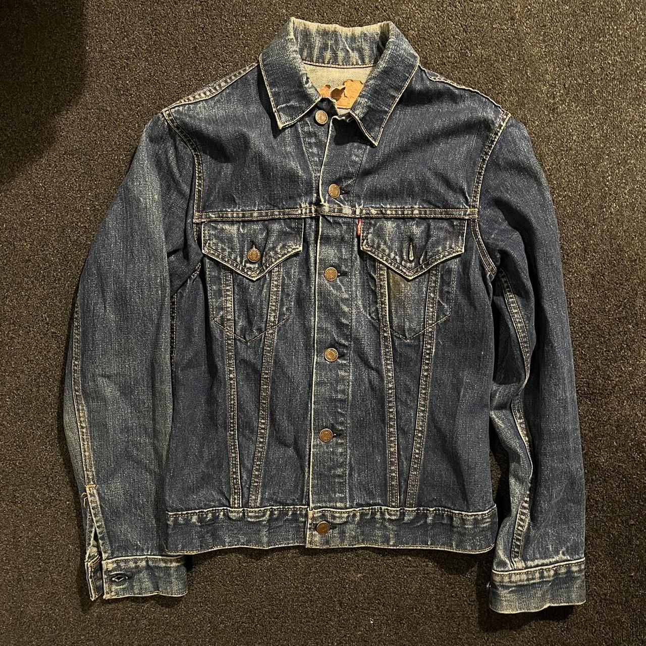 vintage big e levi’s type 3 denim jacket great... - Depop