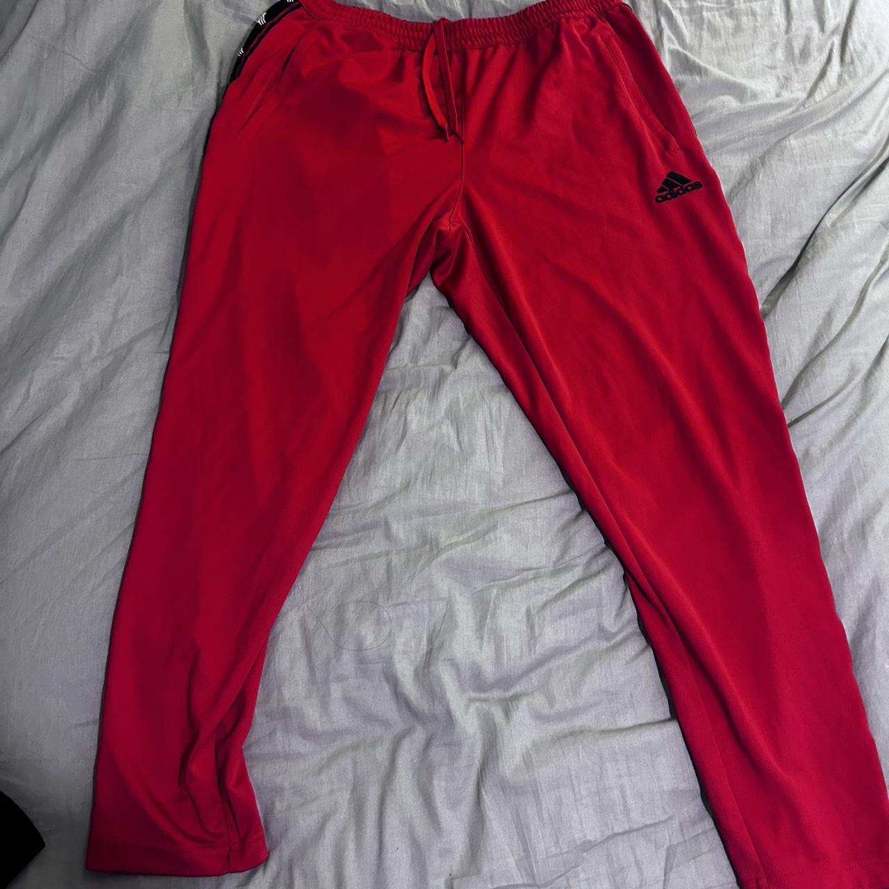 Red and black adidas hot sale joggers