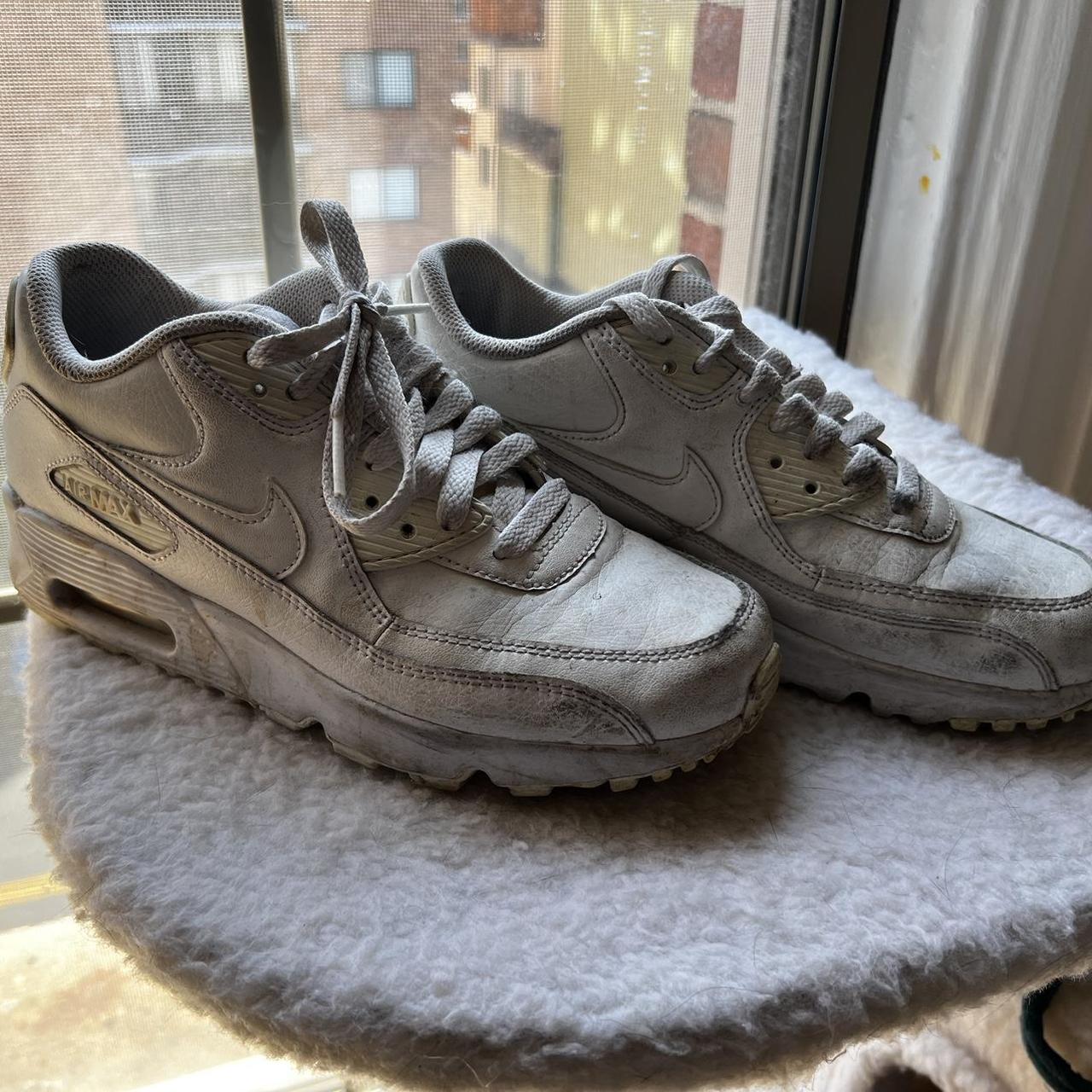 Nike air max in all white w non marking soles EU. Depop