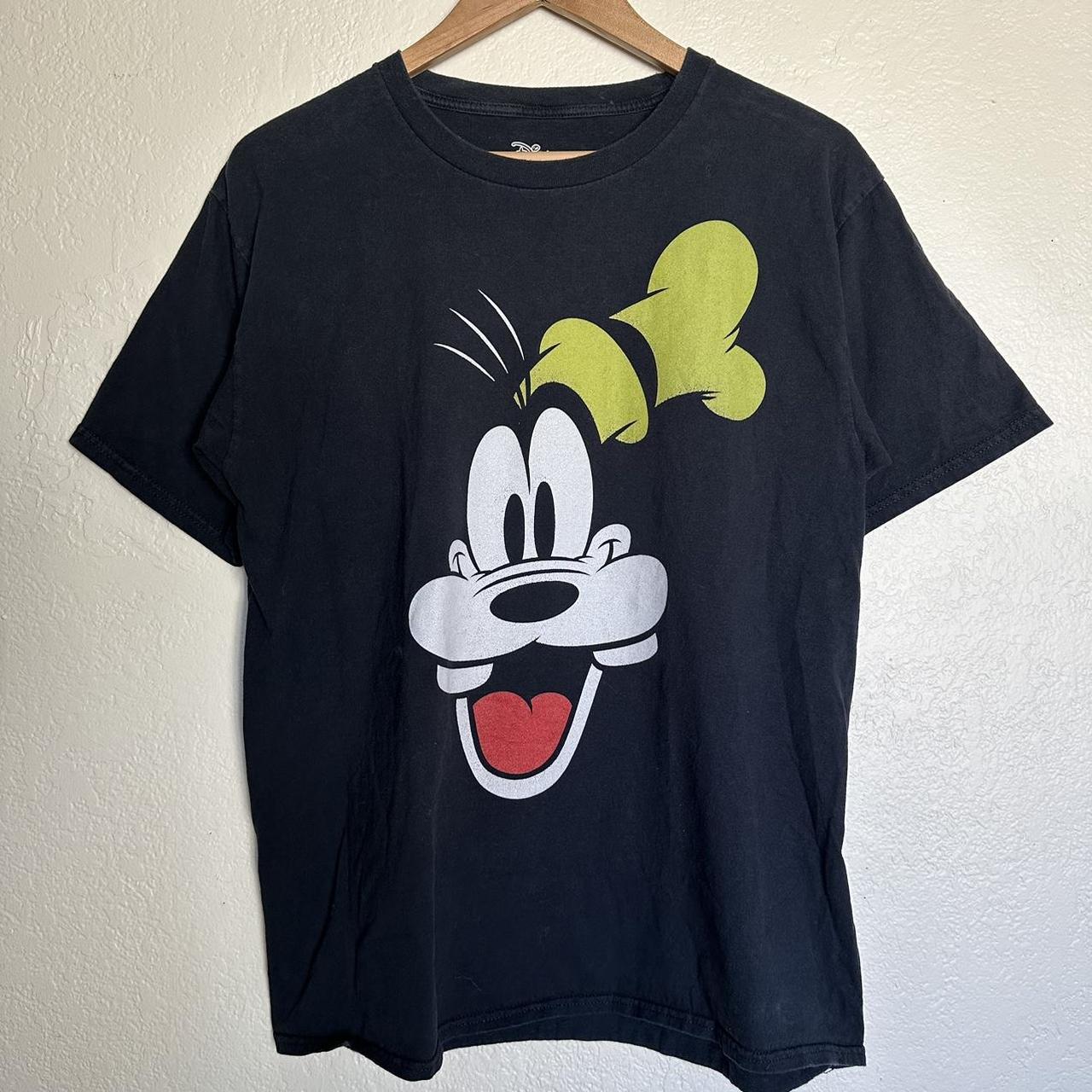 Disney Goofy black big face graphic tshirt size... - Depop