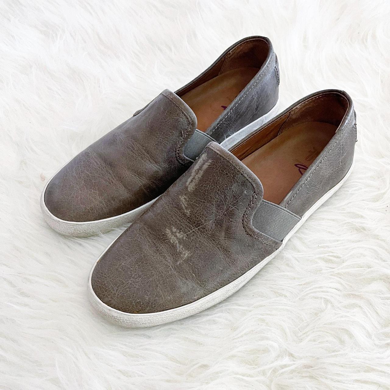 Frye Dylan Ash Leather Slip On Sneaker Olive brown