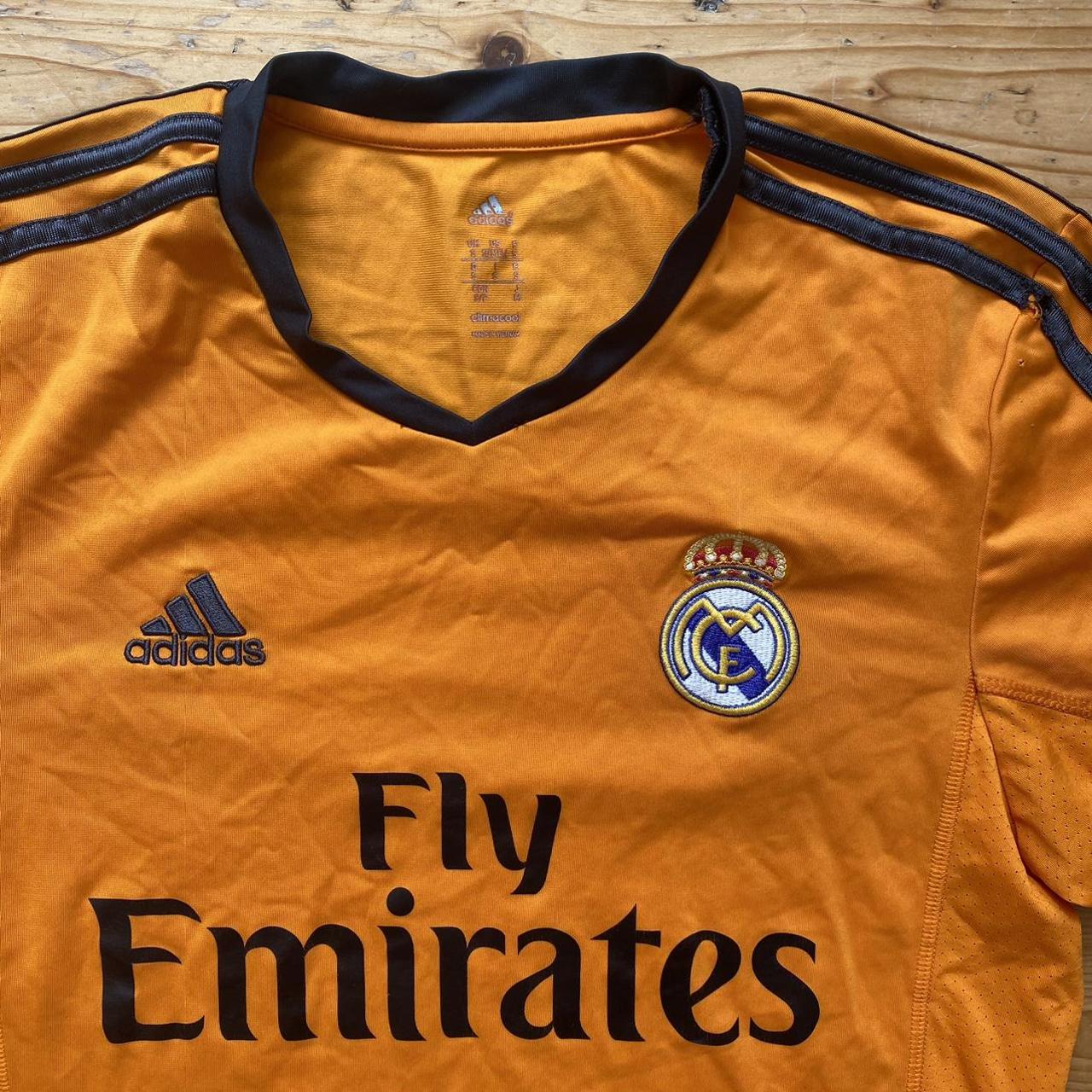 adidas real madrid 2013-14 orange classic third top - Depop