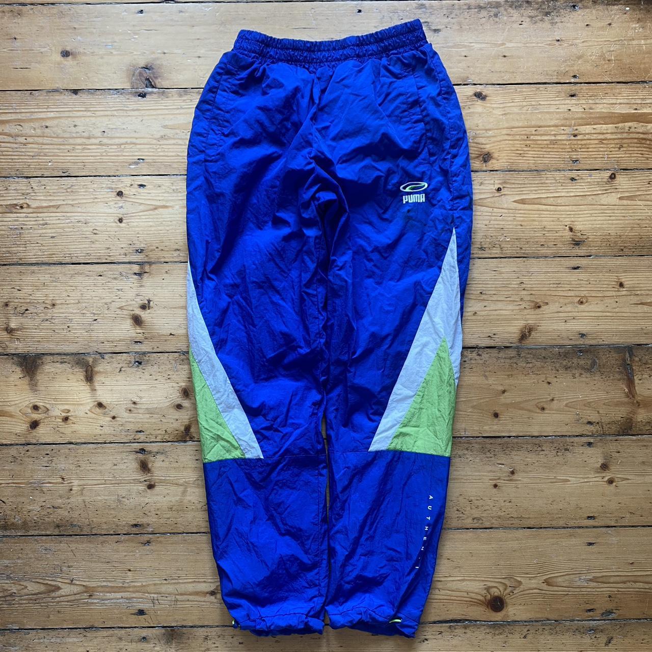 puma vintage retro blue sports slim track suit. Depop