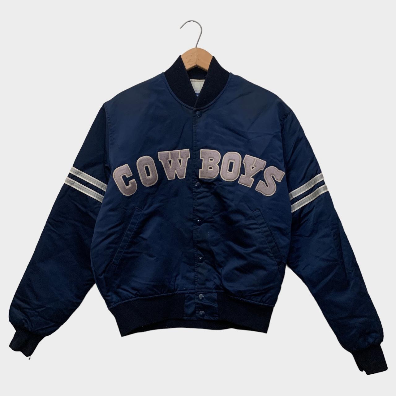 Satin Navy/White Dallas Cowboys Special Script Jacket - Jackets Masters