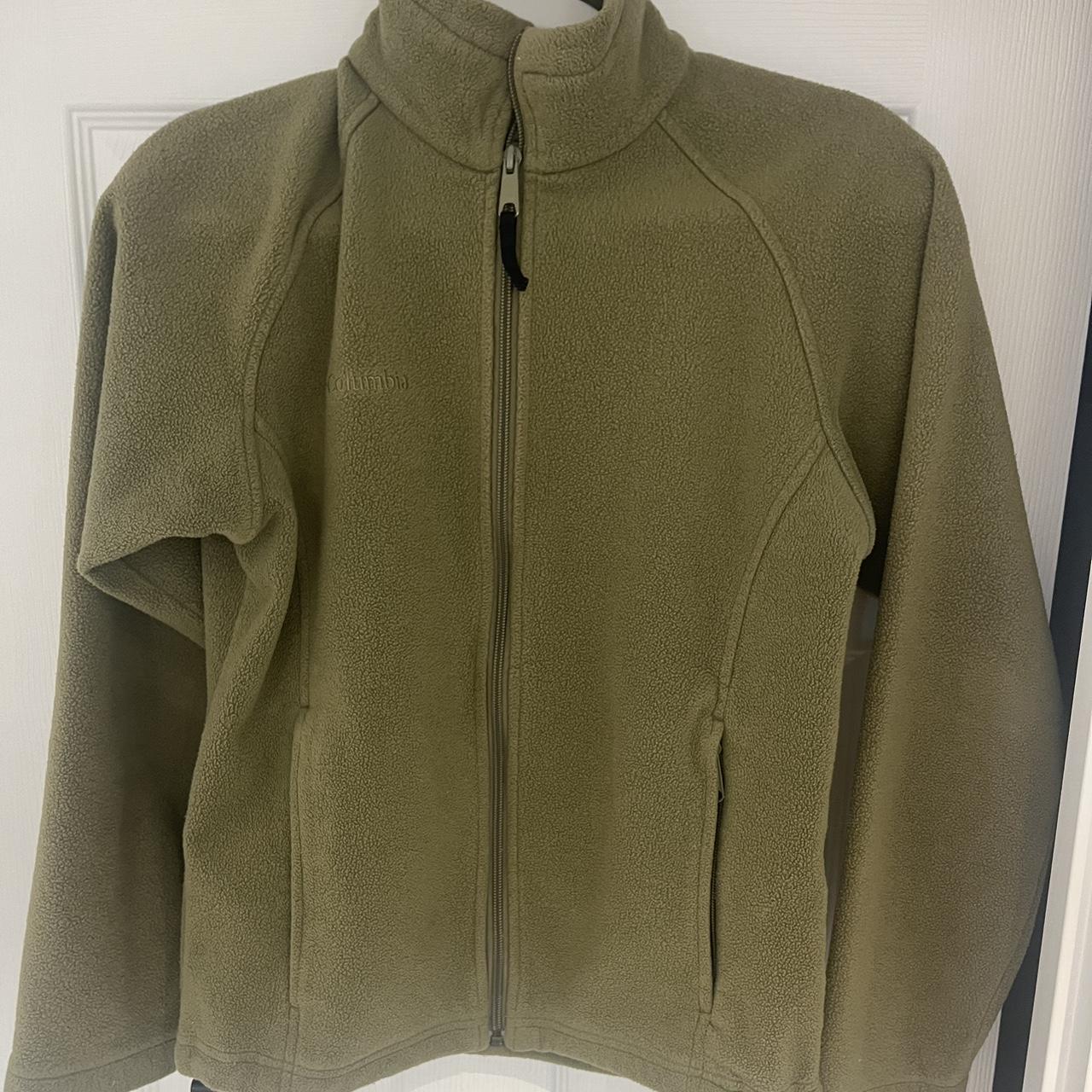 Columbia Women's Size Small Green Fleece Zip Up - Depop