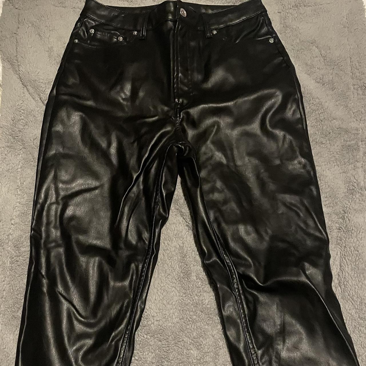 H&M faux leather pants size 12 #H&M... - Depop