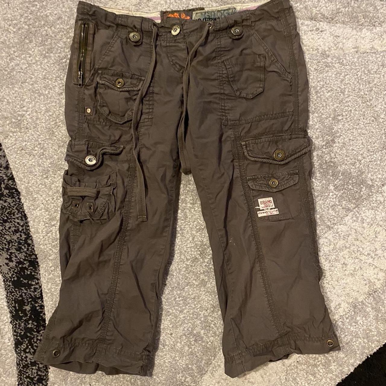 Vintage low rise khaki cargo Capri pants jorts... Depop