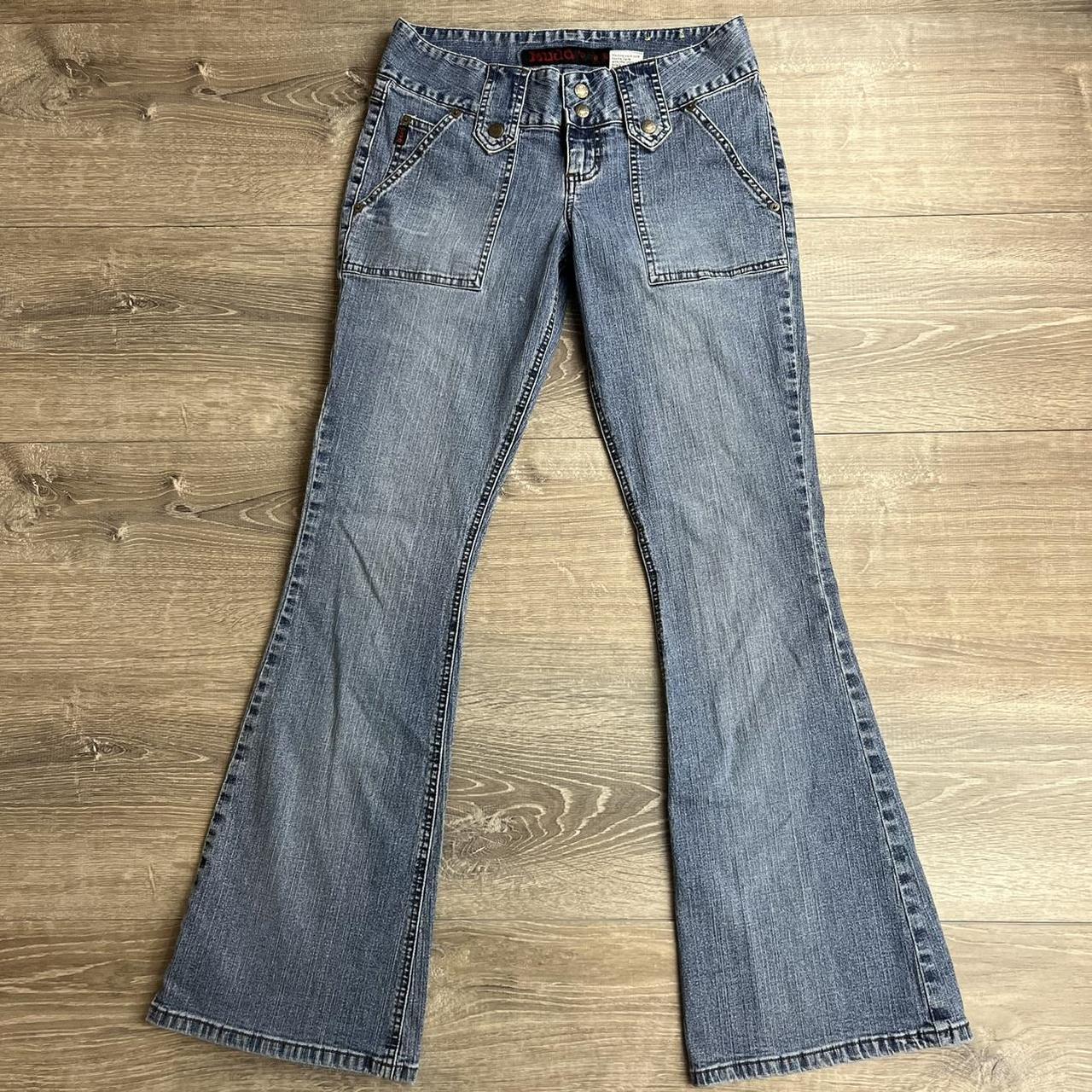 Y2K Mudd Jeans Flared Bottoms Unique Pockets Made In... - Depop