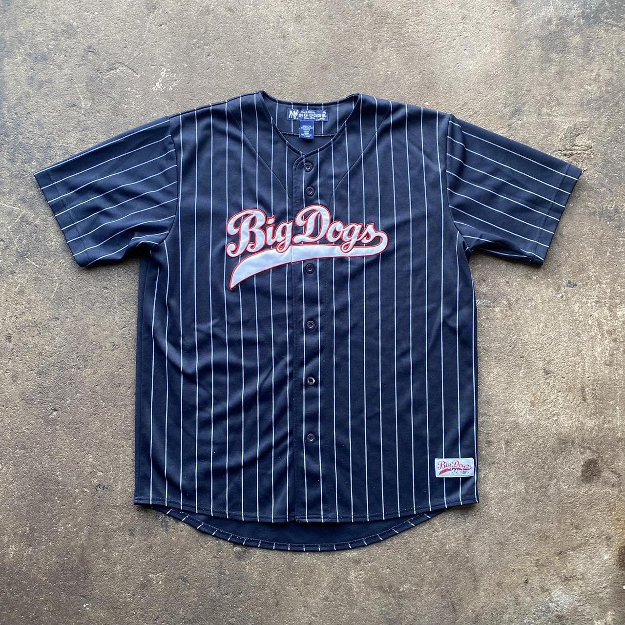 Y2K Big Dogs Baseball Jersey 2000s Style Navy Blue... Depop