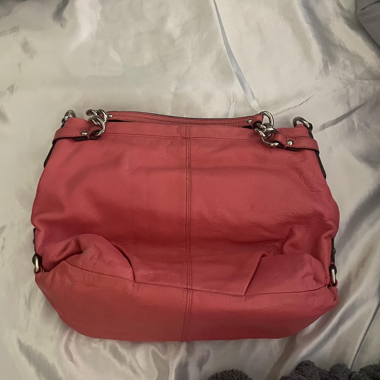 womens leather pink coach purse