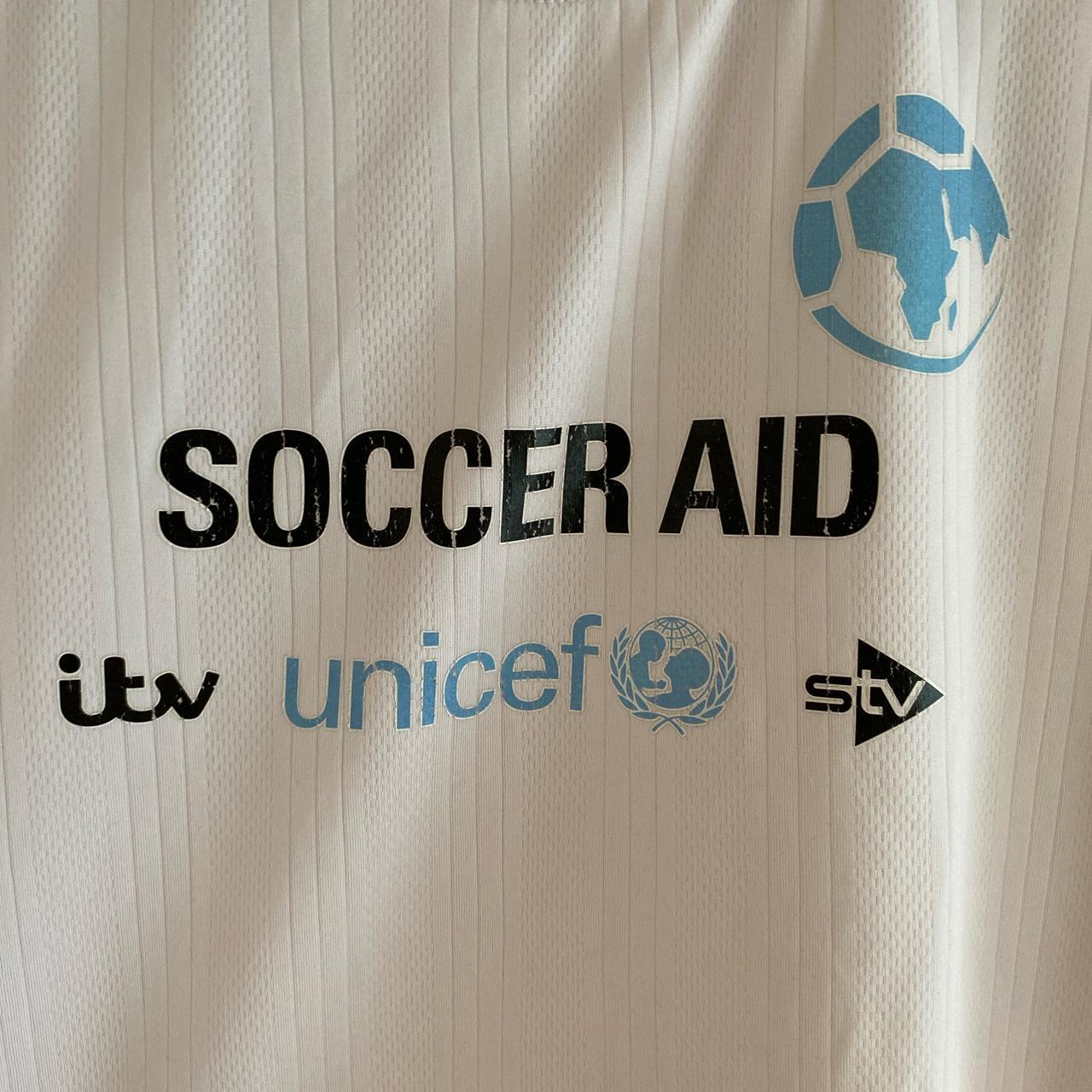OFFICIAL SOCCER AID MERCHANDISE WHITE TSHIRT SIZE... Depop