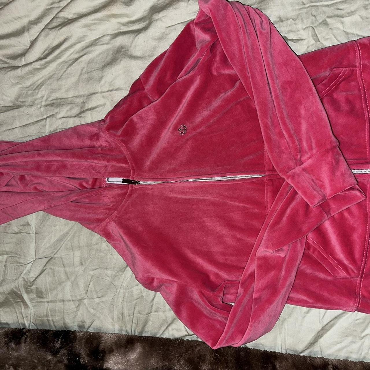 JUICY COUTURE hot pink cropped zip up - Depop