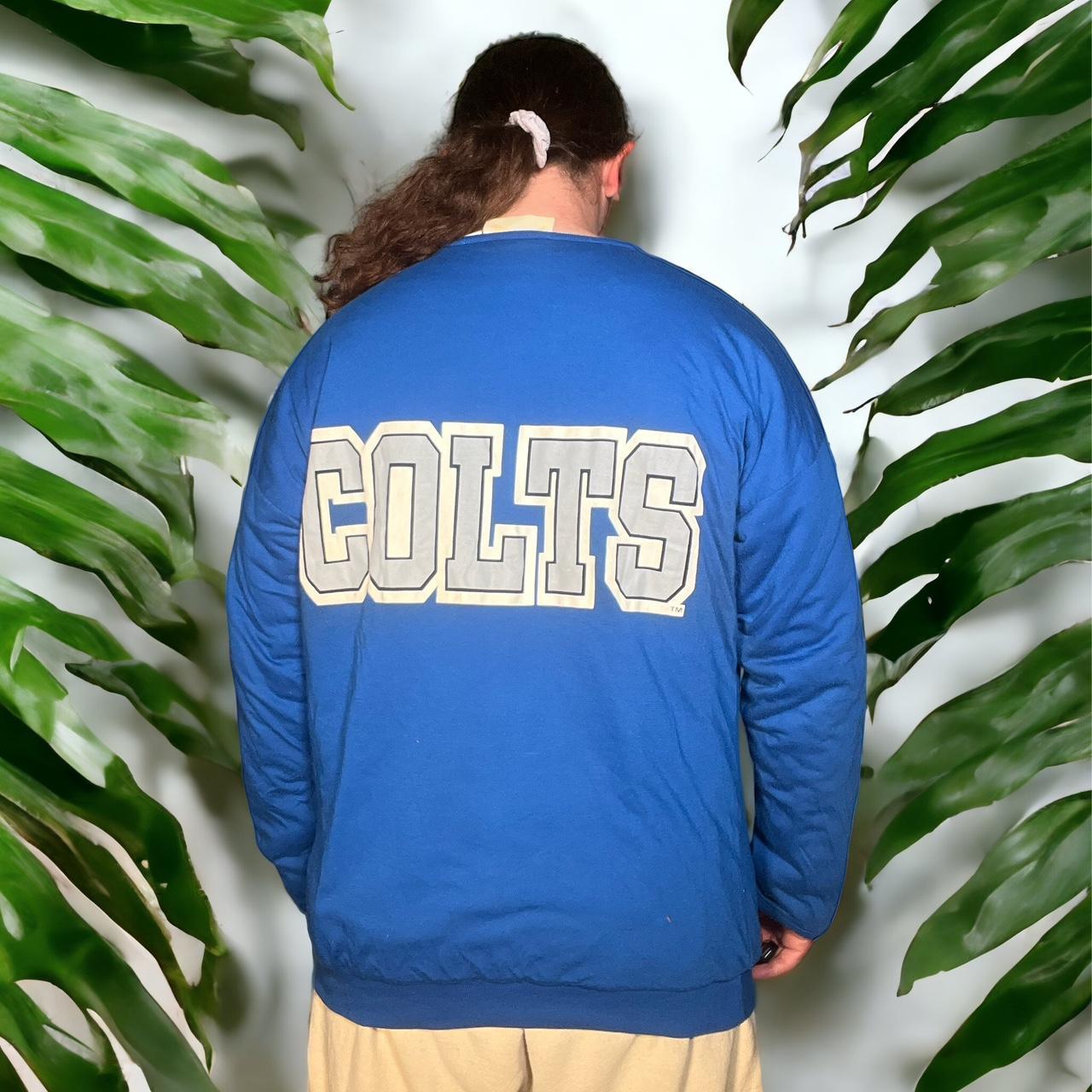 Vintage Nutmeg Indianapolis Colts Sweatshirt. Royal - Depop