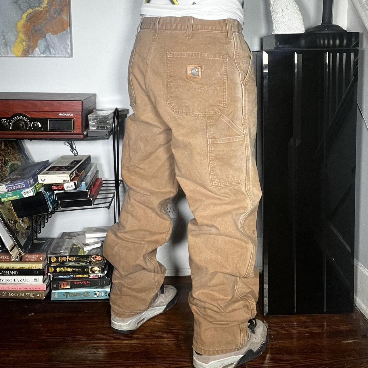 Vintage Carhartt pants. Vintage flannel lined - Depop