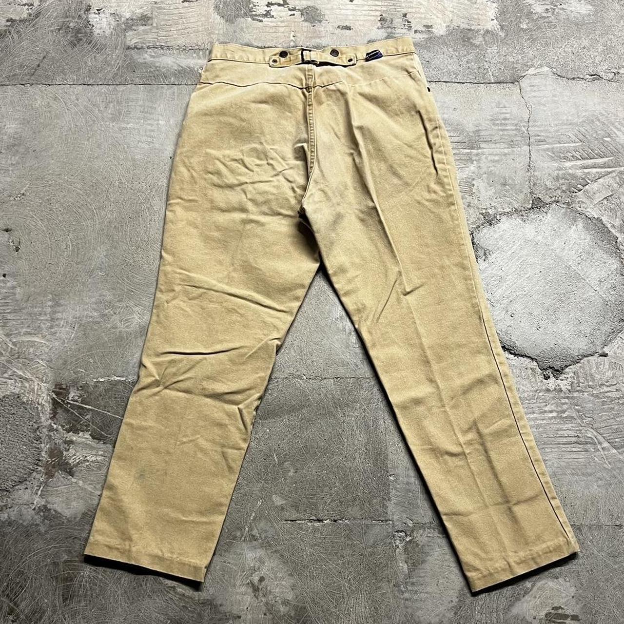 【80s】Euro Vintage 1tuck Trousers Optizip VINTAGE 80s CANVAS BUCKLE BACK UTILITY PANTS. In a | Depop