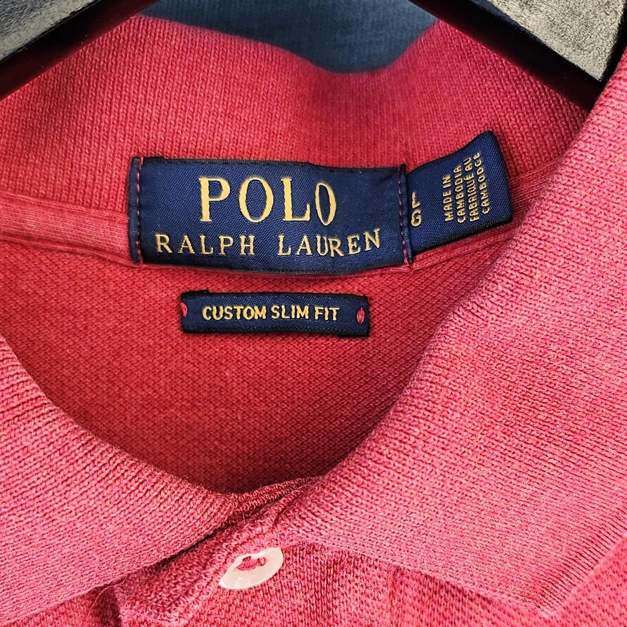 Ralph Lauren Polo Shirt Salmon pink in colour Custom... - Depop